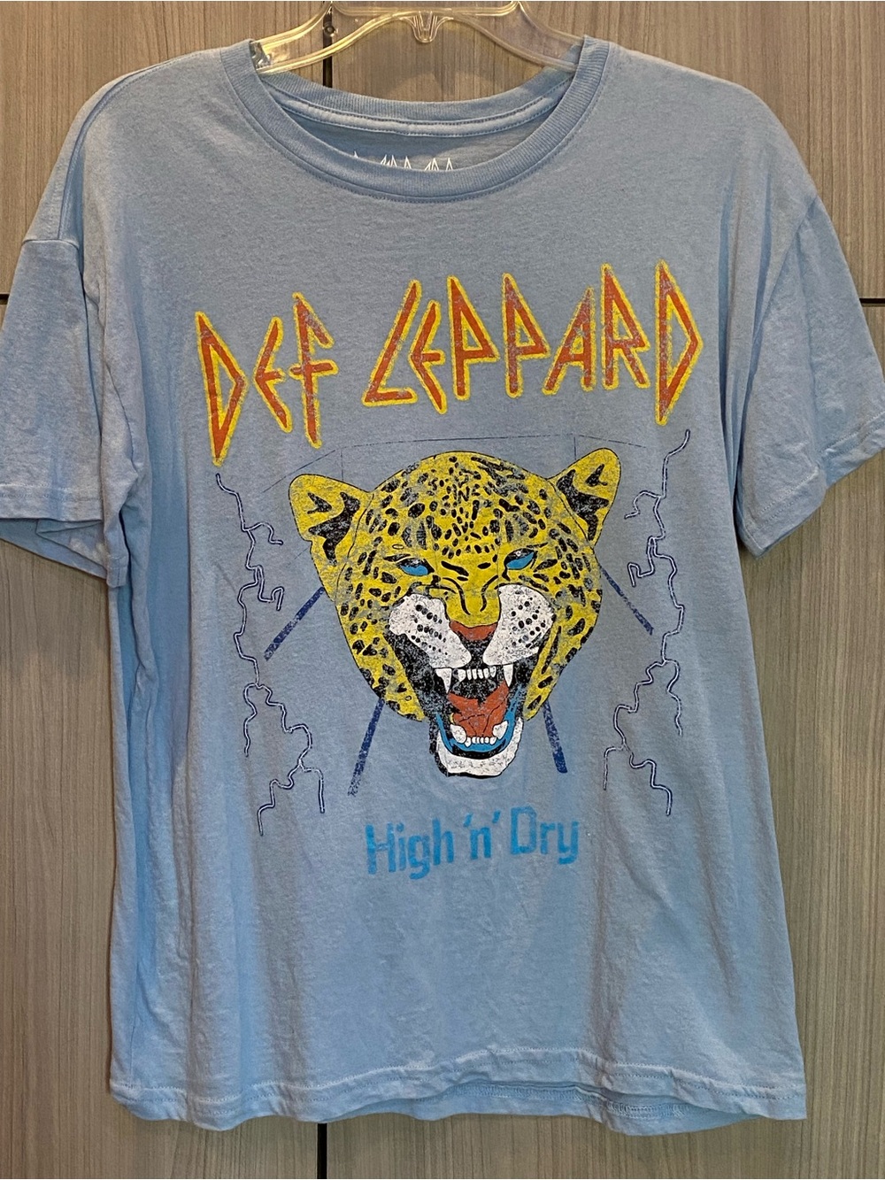 Def Leppard 80s T-shirt Medium Y2K 90s Vibe Blue